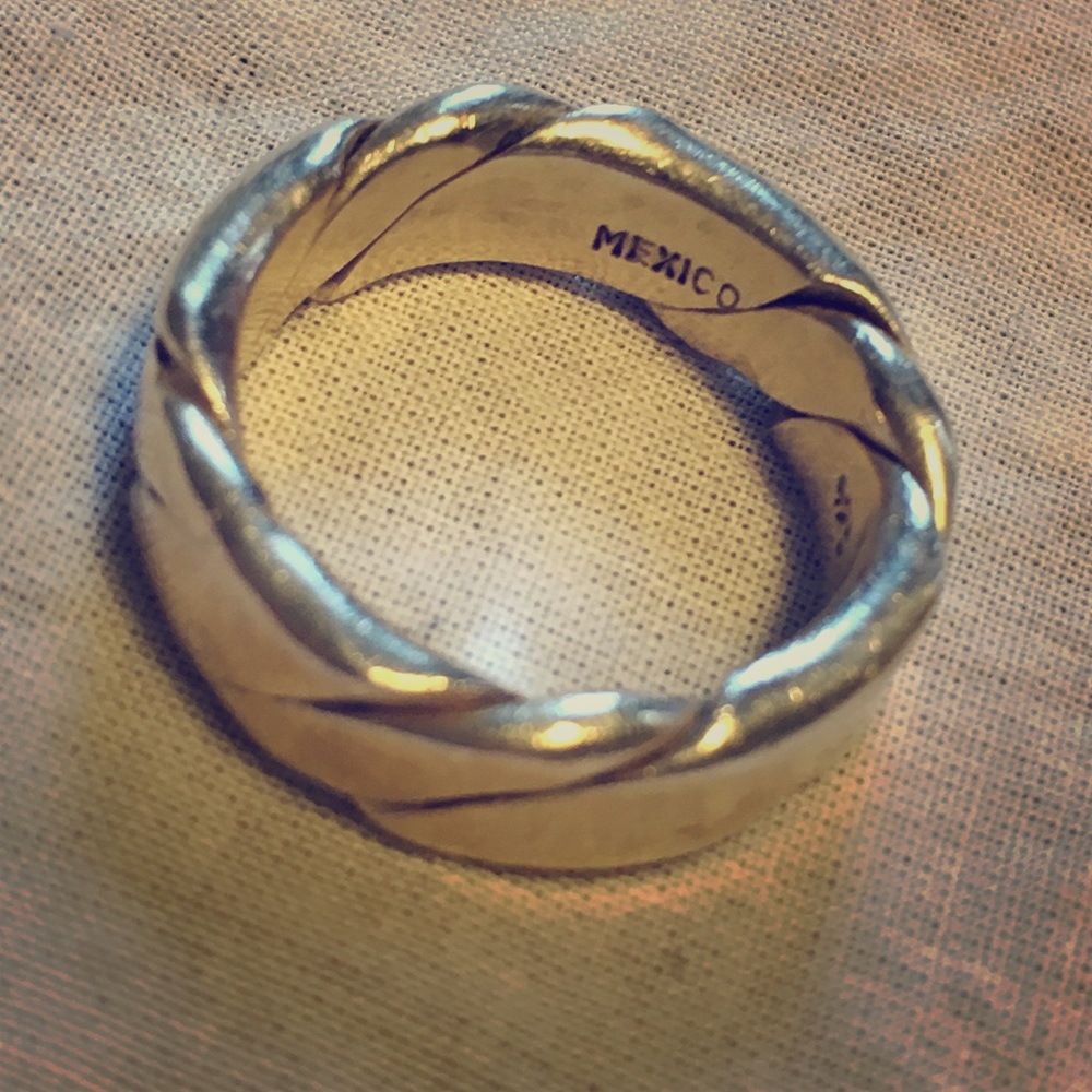 Unisex silver braided ring